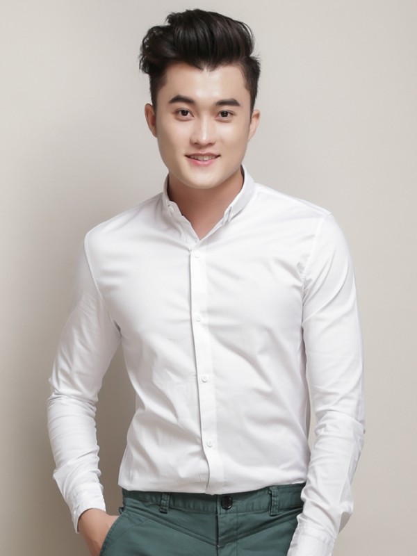 ÁO SƠ MI HÀN QUỐC TRẮNG KEM TRƠN ASM788