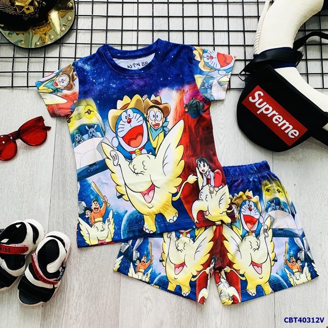 Bộ thun 3D doraemon và chú voi ngộ nghĩnh cho bé trai từ 1-10 tuổi