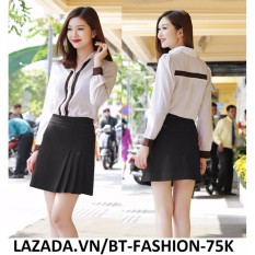 Quần Giả Váy Ngắn Xếp Ly Một Bên Thời Trang Hàn Quốc 2017 - BT Fashion VA028 ( Đen)