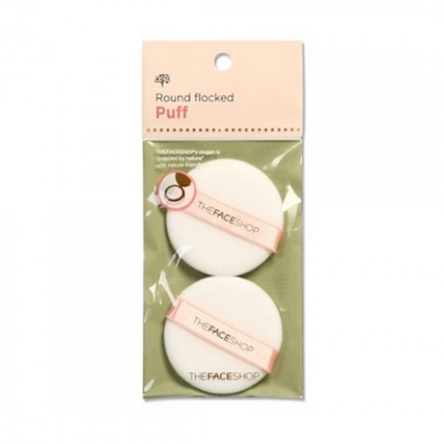 Bông phấn The Face Shop Daily Beauty Tools Face It Round Flocked Puff (2 Pieces)