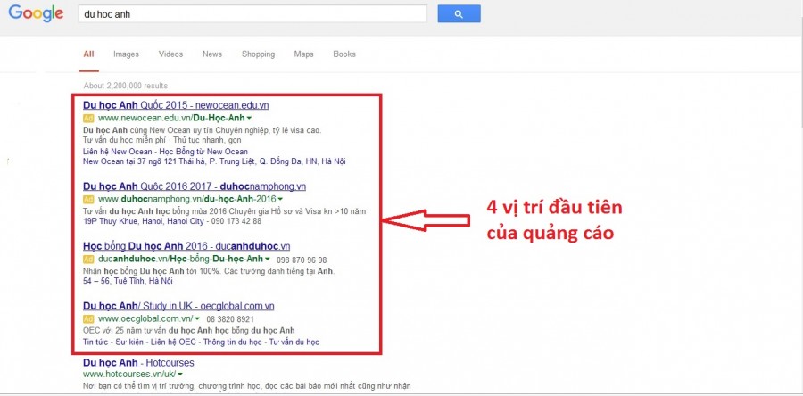 Dịch vụ quảng cáo google adwords